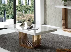 quartz stone table top china factory supply marble table stainless steel leg base