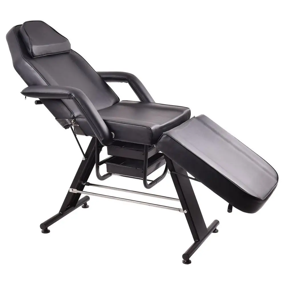 adjustable Salon SPA Black Massage Bed Tattoo Chair bed Facial Table Beauty Basket