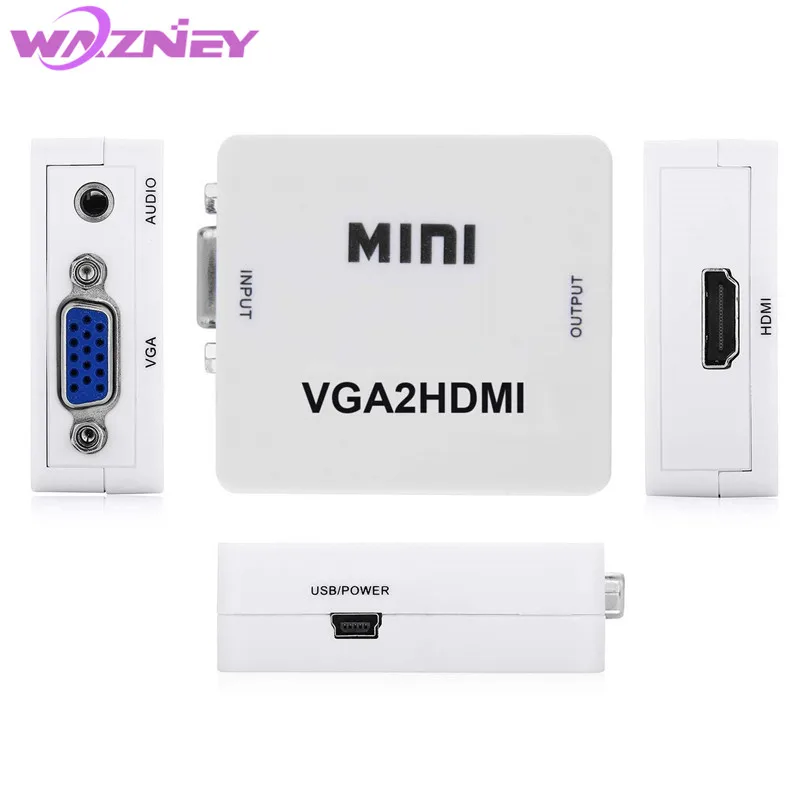Mini HDMI to VGA Converter Box HD 1080P VGA2HDMI HDMI2VGA AV VGA to HDMI Audio Video Adapter For PC Laptop DVD to HDTV