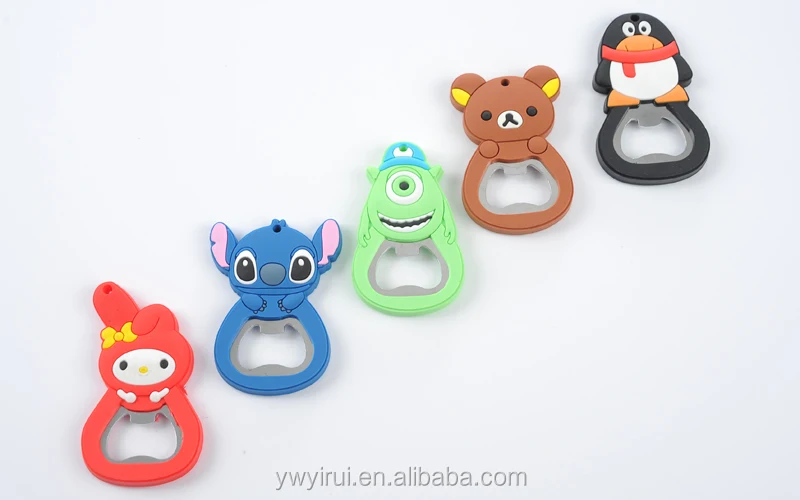 
Promotional cartoon beer bottle opener with fridge magnets 
