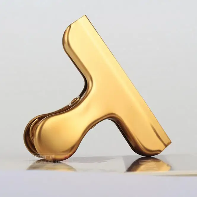Gold Stainless Steel Chip Bag Clips,Large and Durable With 3 inches Wide