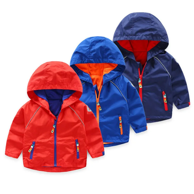 2018 New children winter hooded zipper-up coat boys outdoor windproof jacket