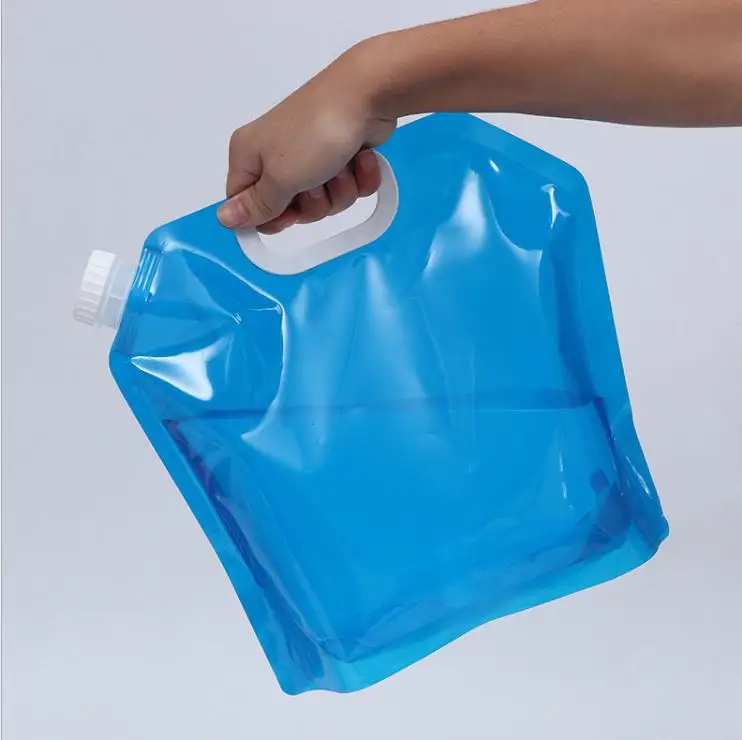 Outdoor sports bpa free 1l 1 gallon 5L clear folding reusable personalized water bottle bag