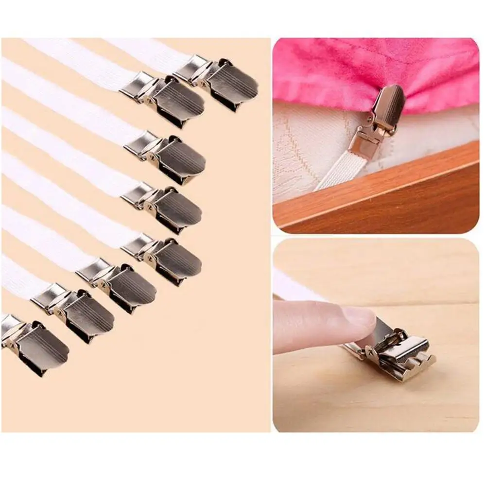 Sheet Straps Fitted Sheet Band Adjustable Bed Corner Holder Elastic Fasteners Clips Grippers Mattress Pad Cover Suspenders