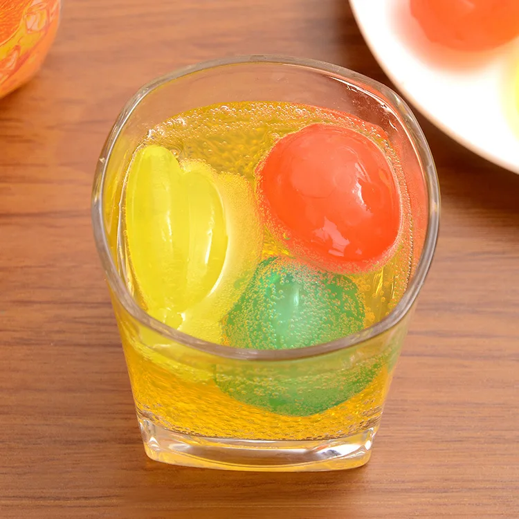 Reusable fruit shaped plastic ice cube for drinks multicolored plastic ice cube