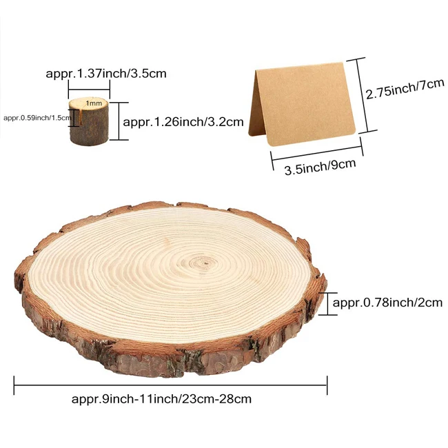 Wood Slice cake stand Wood Tree Slice Wedding Decor Place Card Holders