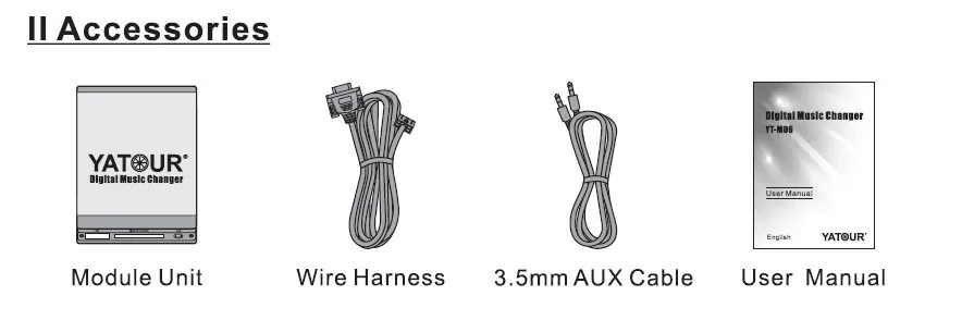 
Yatour Car Digital CD changer MP3 WMA player USB SD AUX auto adapter interface music integration kit box 