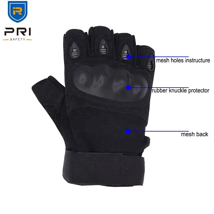PRI Long Wrap Fingerless Black Camo Motocross Tactical Driver Gloves Leather, Tactical gloves