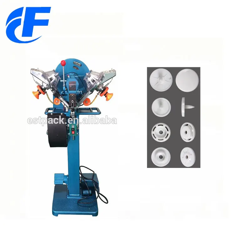 High efficient automatic plastic / metal snap button attaching fixing fastening machine