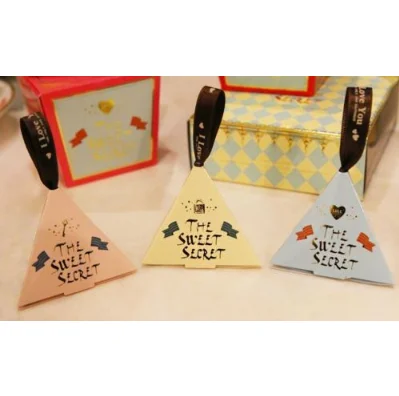 Pyramid Small Gift Boxes with Ribbons Wedding Bomboniere Favors DIY paper