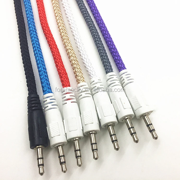 Top Selling on alibaba 3.5mm jack male to male nylon braided aux audio cable