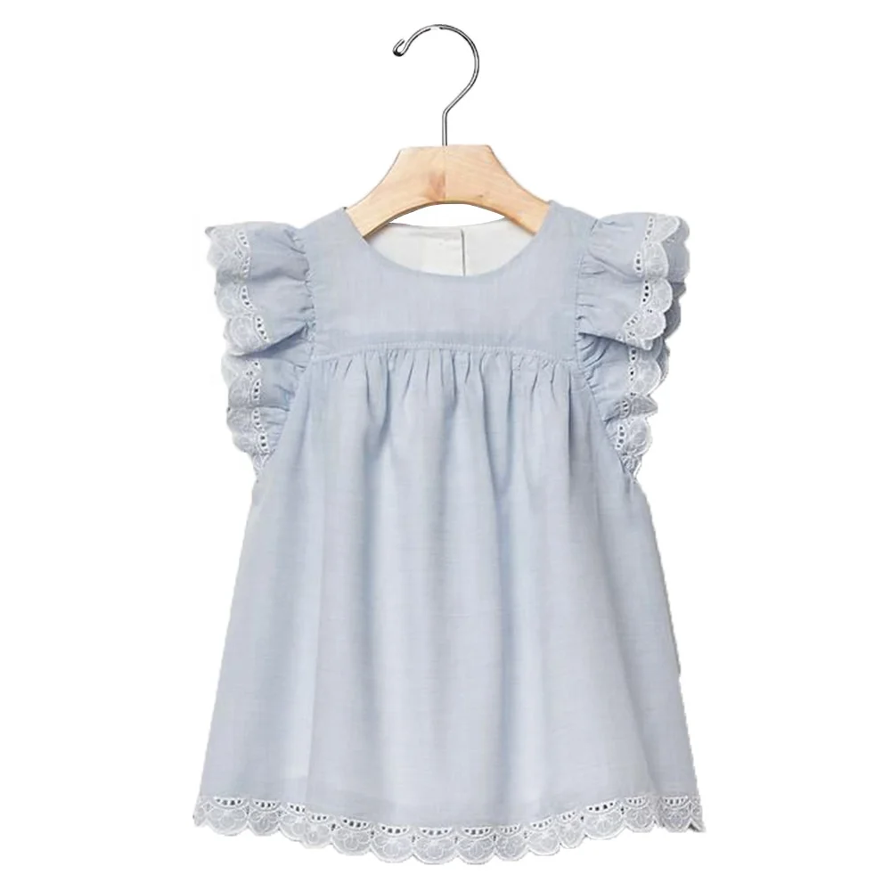 Пышное платье из хлопка и льна для маленьких девочек