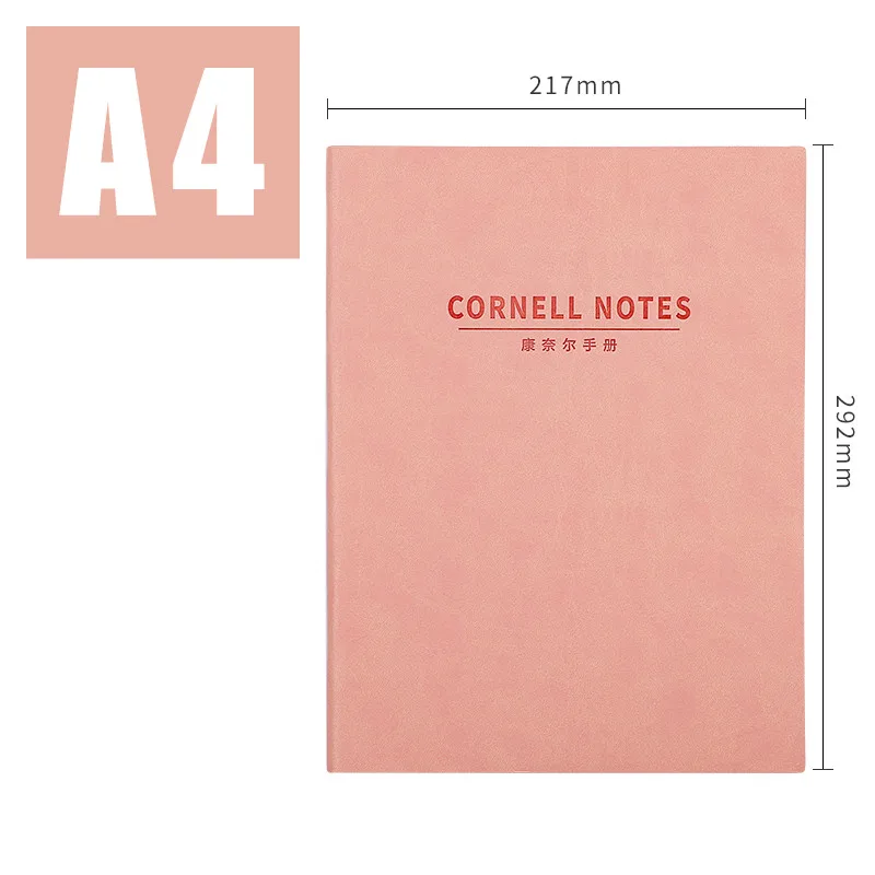 A4 college student diary notebook PU leather paperback 100sheets colorful conference thick journal notebook