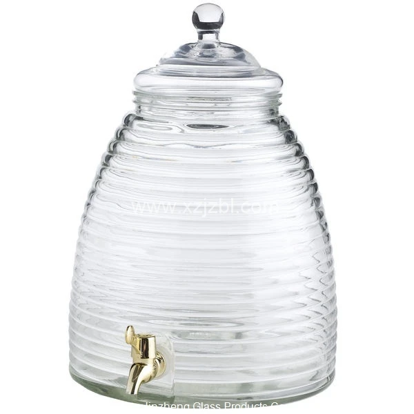 Glass Beehive Beverage Drink Dispenser
