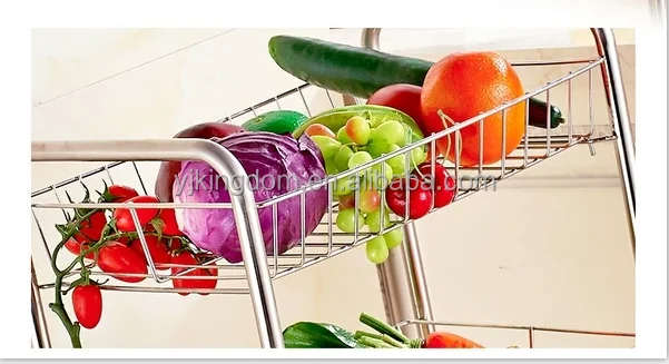 oem 550-6 home 3 tier multipurpose metal vegetable and fruit shelf