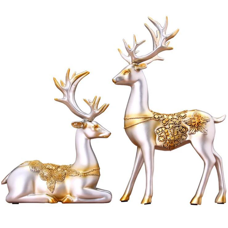 Christmas Artificial Resin Crafts Figurine Indoor Deer