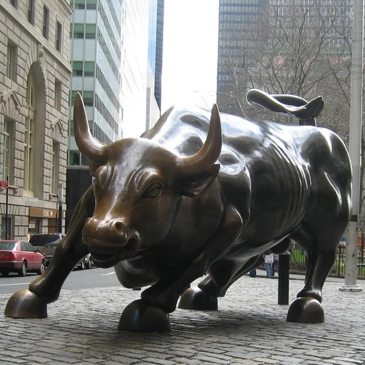  bronze life size new york wall street bull