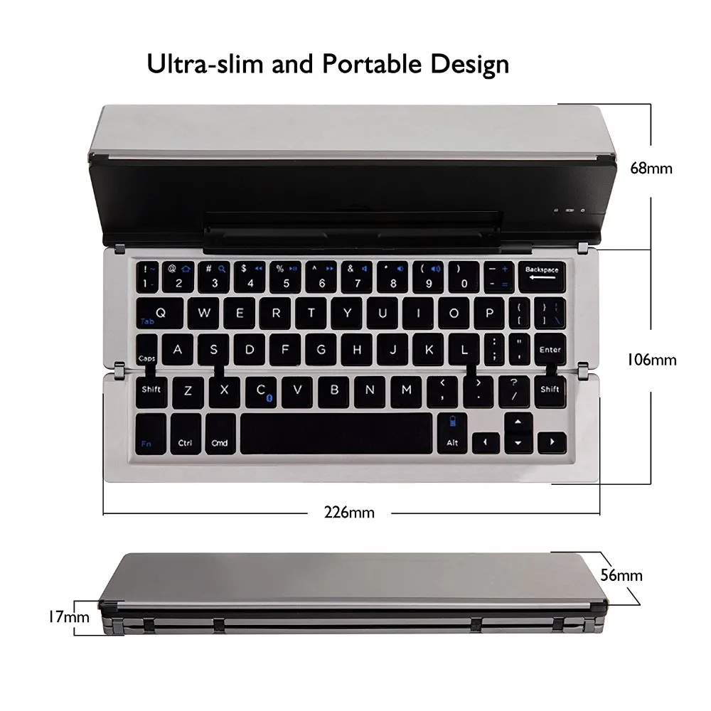 
Universal Smart Folding Bluetooth Wireless Keyboard for all Ipad size and phones 