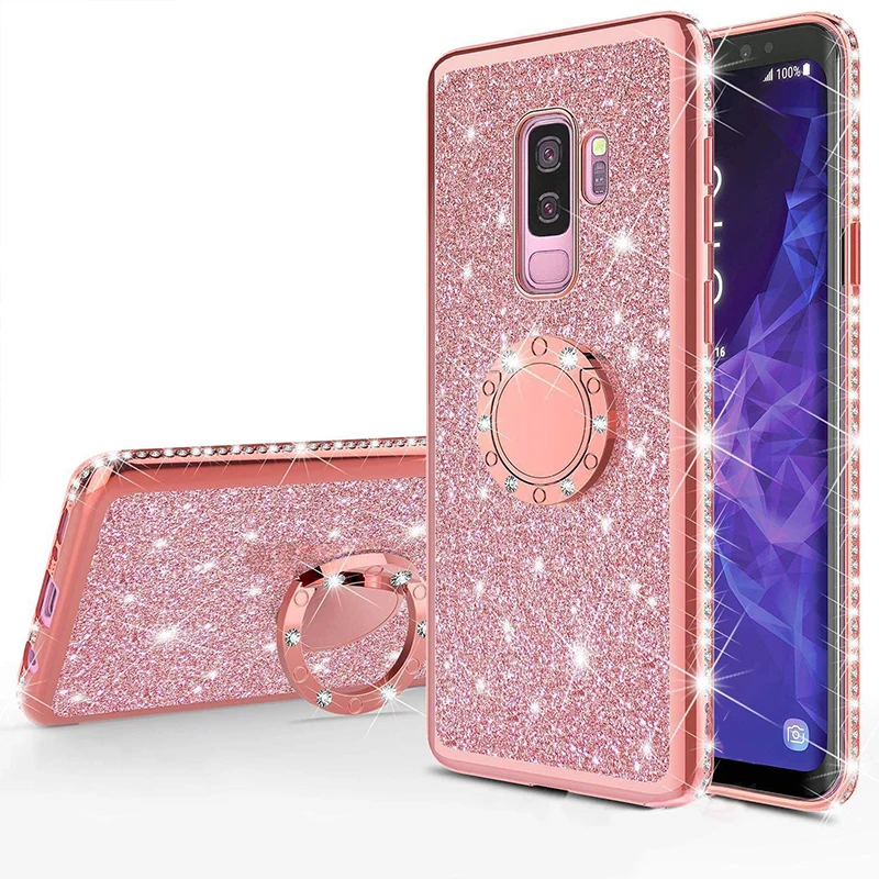 Мягкий чехол из ТПУ для Samsung Galaxy S10, S10e, S8, S9 Plus, S7 edge, A5, A7 2018, A6, A8, Note 8, 9, силиконовая задняя крышка с блестящими бриллиантами
