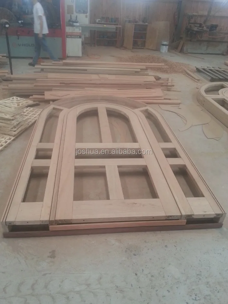 
Arched Top African mahogany solid wood entry door 