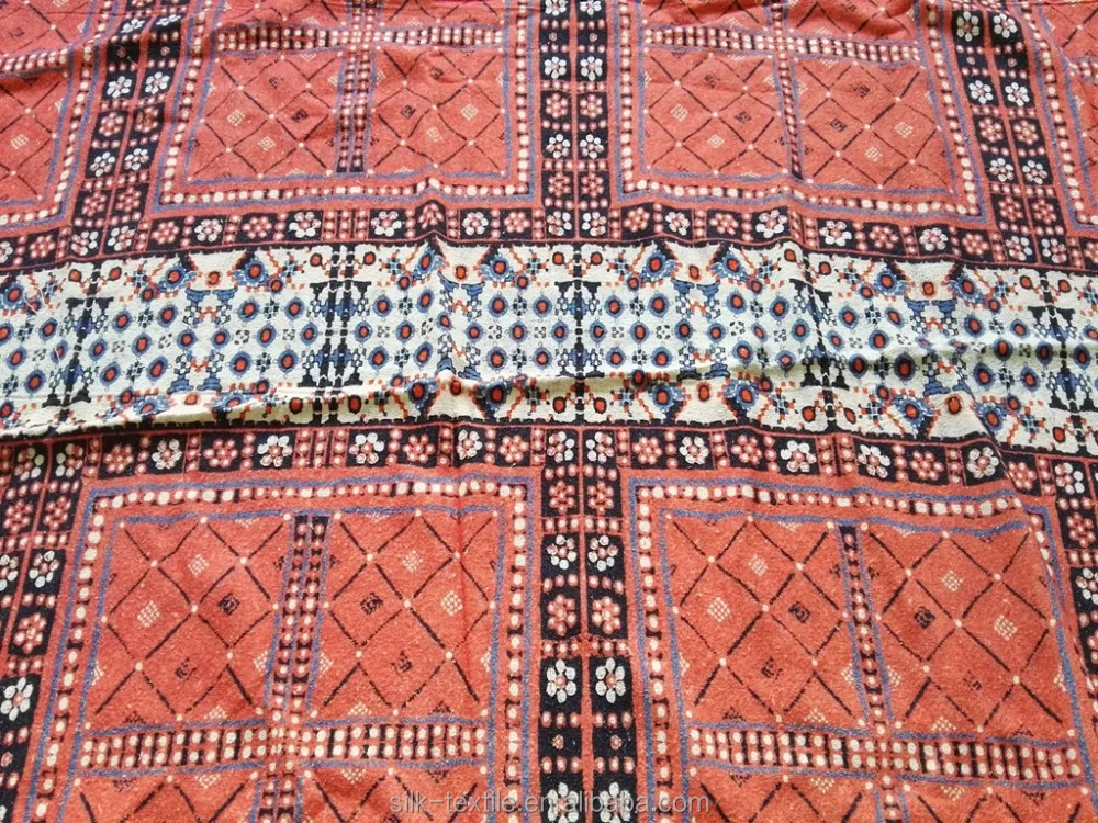 
Digital printing Noil Silk Poplin raw silk fabric 