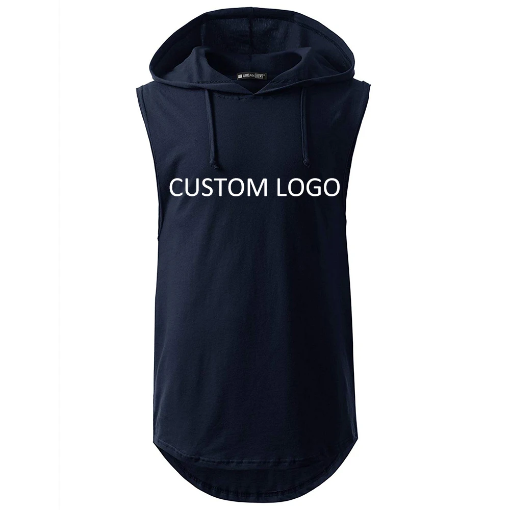 
Mens Hipster Hip Hop Hoodie Mens Longline Pullover Hoodies Sleeveless Hoodie Shirt 
