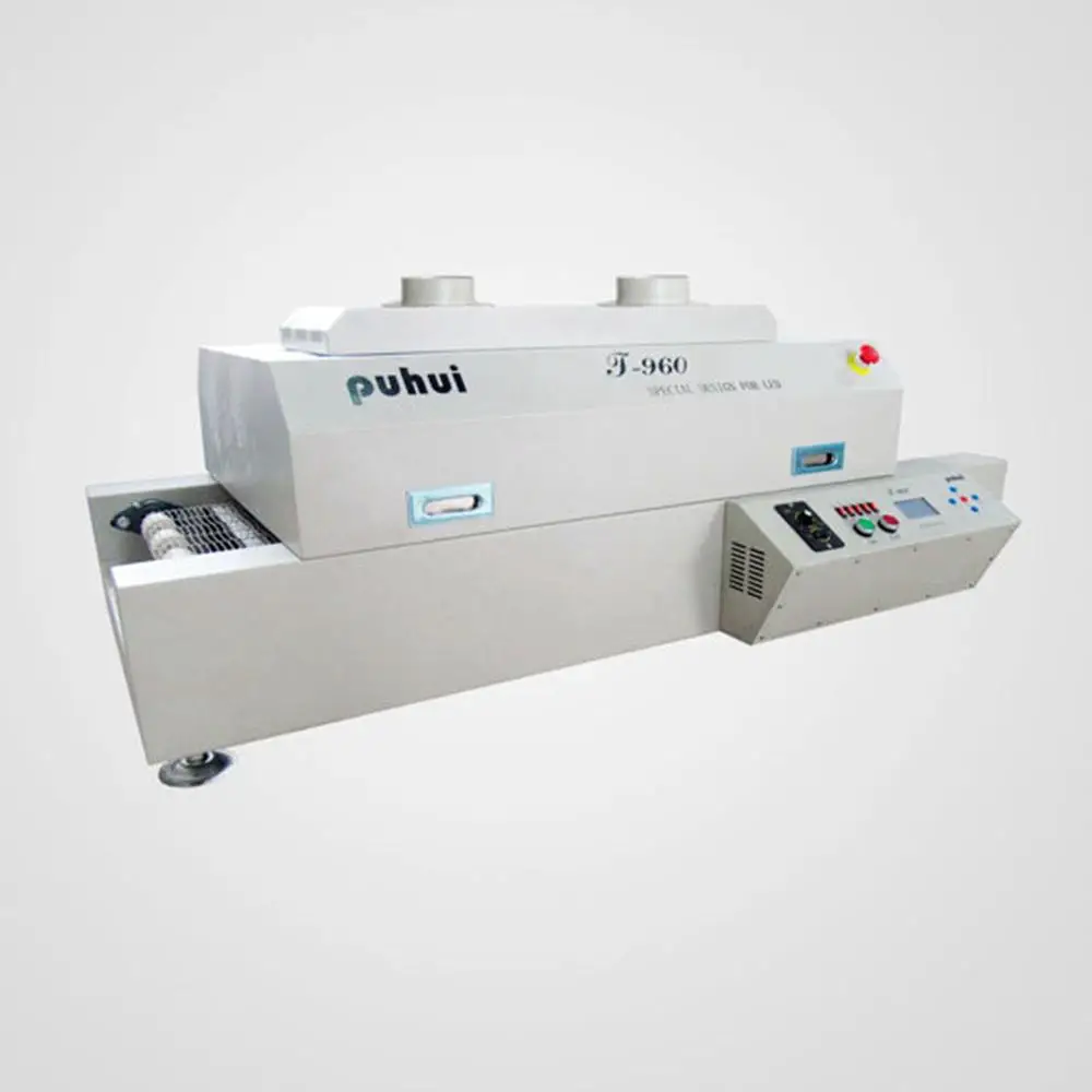 HOT sale Taian Puhui t960,infrared reflow 5 heating zone reflow oven for pcb assembly line