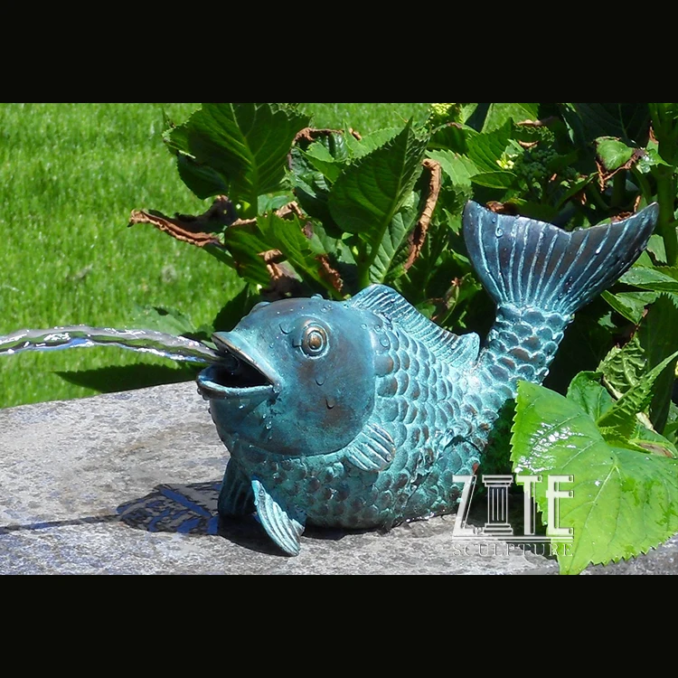 Outdoor Garden Ornament bronze fish water fountain statue