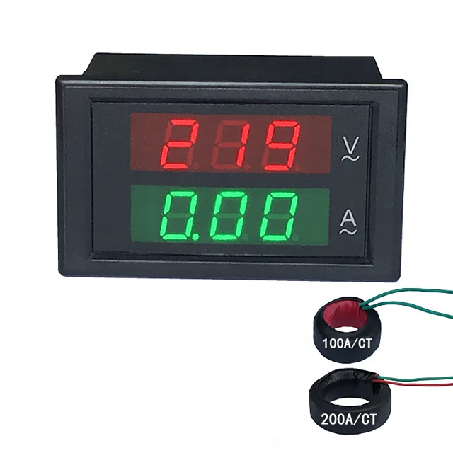 AC80-300V AC 0-100A Led 0-300v voltmeter,voltmeter digital,din rail voltmeter