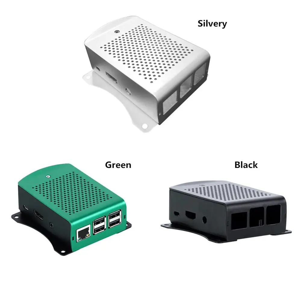 Raspberry Pi 3 Model B+ Aluminum Case Metal Enclosure with mounting holes on for wall mounted