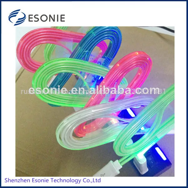 Light Up Charging Cable Fluorescent Visible Smart Charger& Sync Cable