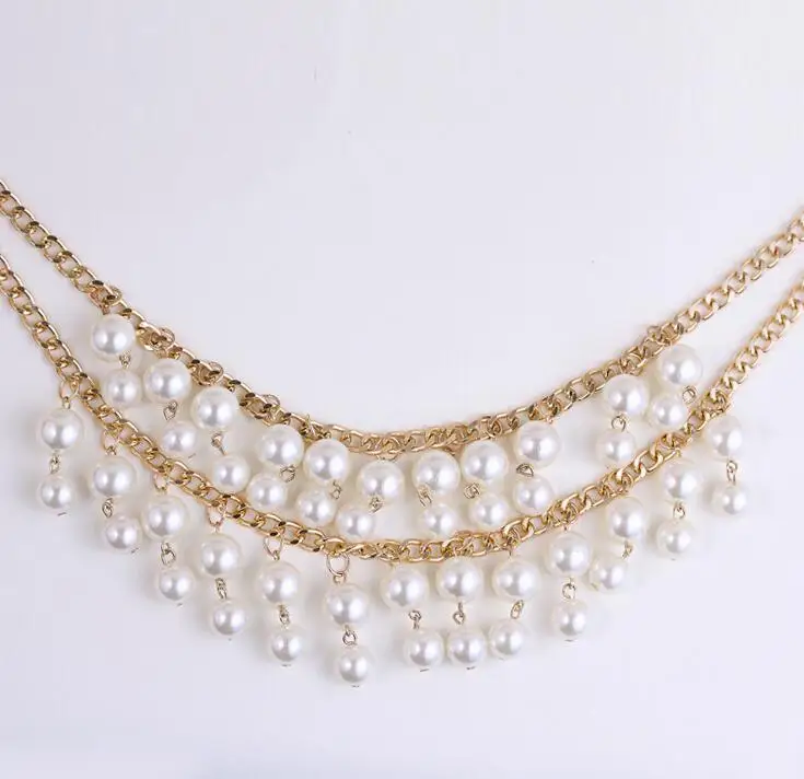 QD098 Huilin Jewelry Pearl Necklace Chain Multilayer Banquet Jewellery Women Girl