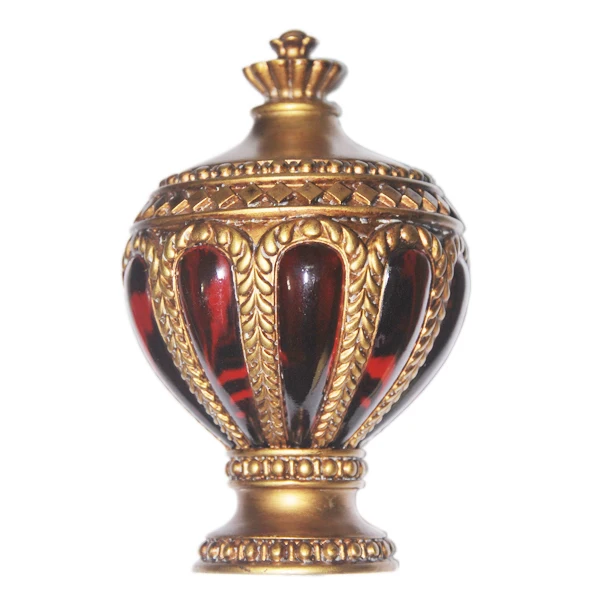 Colored Glass Crescent Moon End Finial Crystal for Curtain Crown Curtain Rod Finials