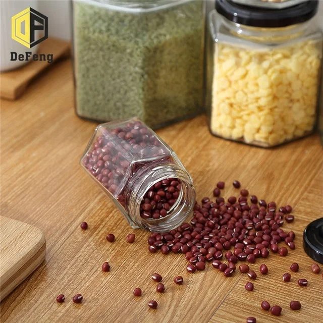 100ml 180ml 280ml Glass Storage Bottle hexagonal Honey Jar jam Jar