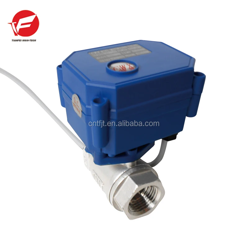 CWX-15Q/N 2-way electric water valve stainless steel material 3/4' DN20 automatic valve actuator DC12v with three wires CR02
