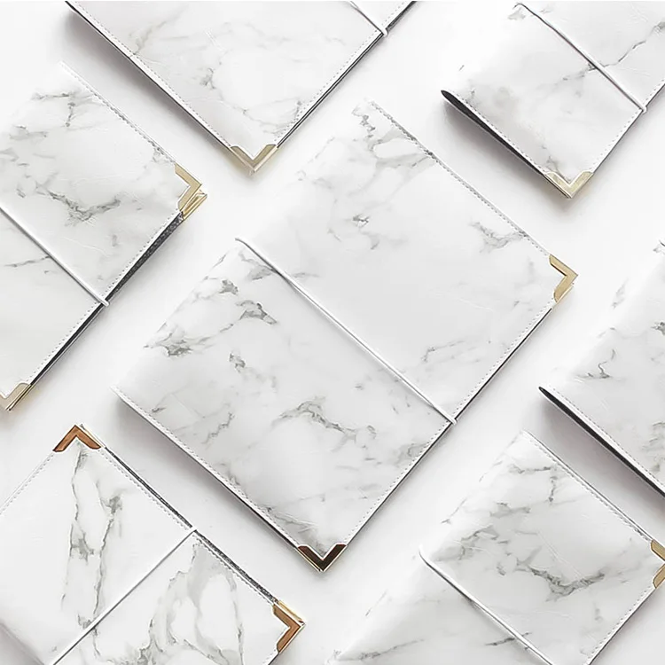 custom marble printing leather notebook journal handmade