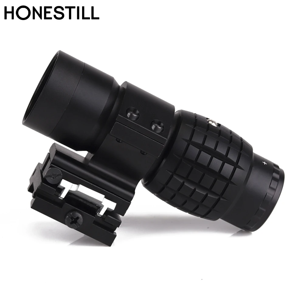 Tactical 3X Magnifier Scope Sight with Flip to Side 20mm Picatinny Weaver Rail Fits Hunting Rifle Watching