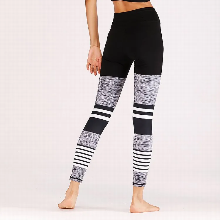 Colorful Striped Yoga Leggings Pants No Panties With Custom Logo Joggers Track Pants Sports