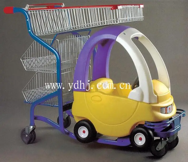 Chidren kids toy car trolley 3 layers with safety lock cartoon cute shopping cart