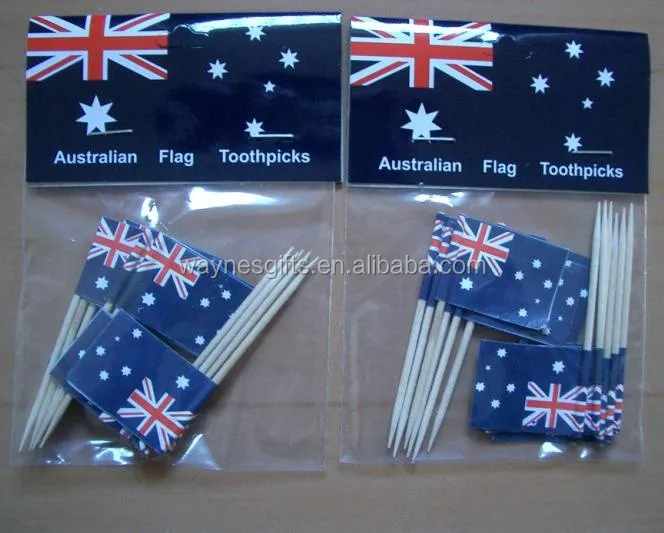 Wholesale Eco-Friendly Custom Printed Small Bamboo Toothpicks Disposable Paper Flag for Cocktail Food Picks