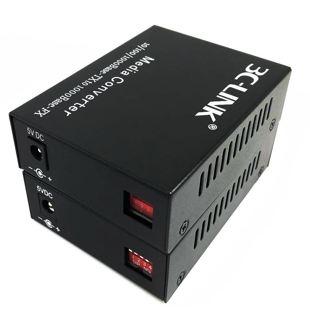 10/100/1000 Fiber Optic Ethernet 1 SC Media Converter rj45 to Single Fiber for Enterprise Switches