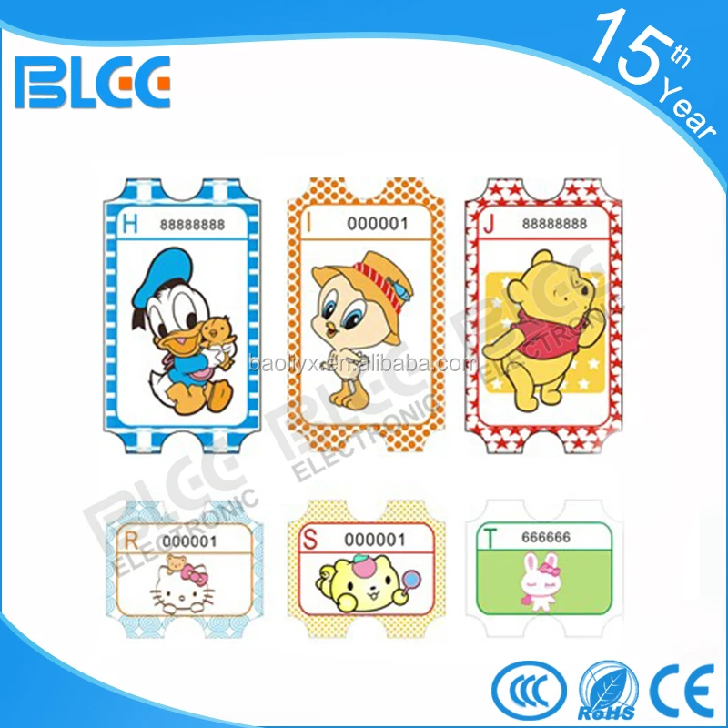 Customized pull tabs lottery redemption printing tickets for Game machine with wholesale price from China