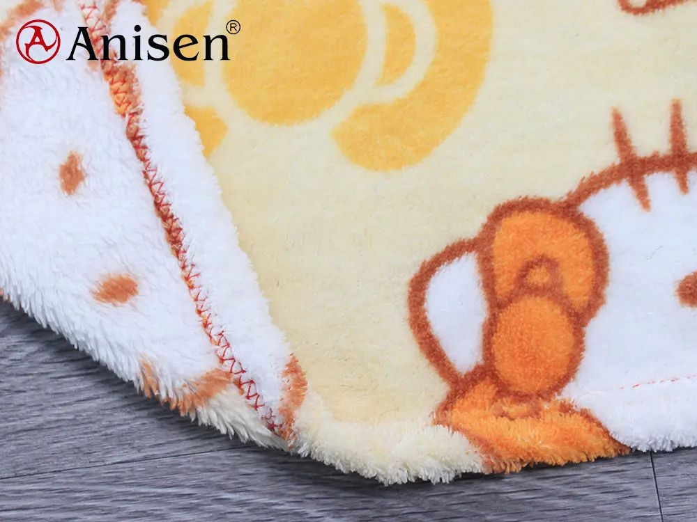2021 Wholesale Soft Fleece Oem Custom Printing Patterns Hello Kitty Coral Baby Blanket