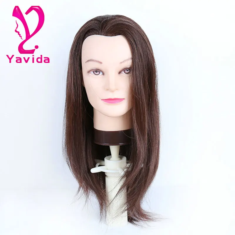 Lightweight Cosmetology 100% human hair training doll head training head for barber