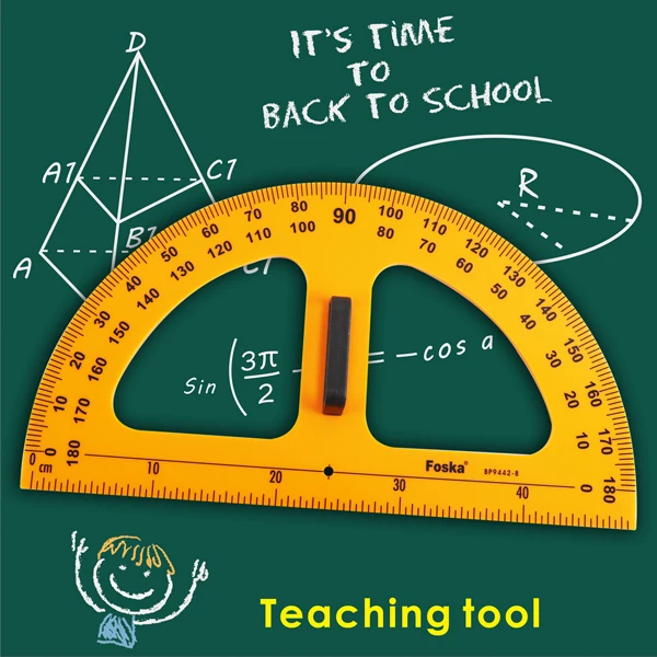 
50cm Plastic Removable Handle Teaching Protractor 
