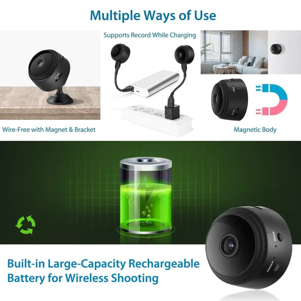 Home Security IP Camera Wireless Smart WiFi Camera WI-FI Audio Record Surveillance Baby Monitor HD Mini CCTV Camera iCSee