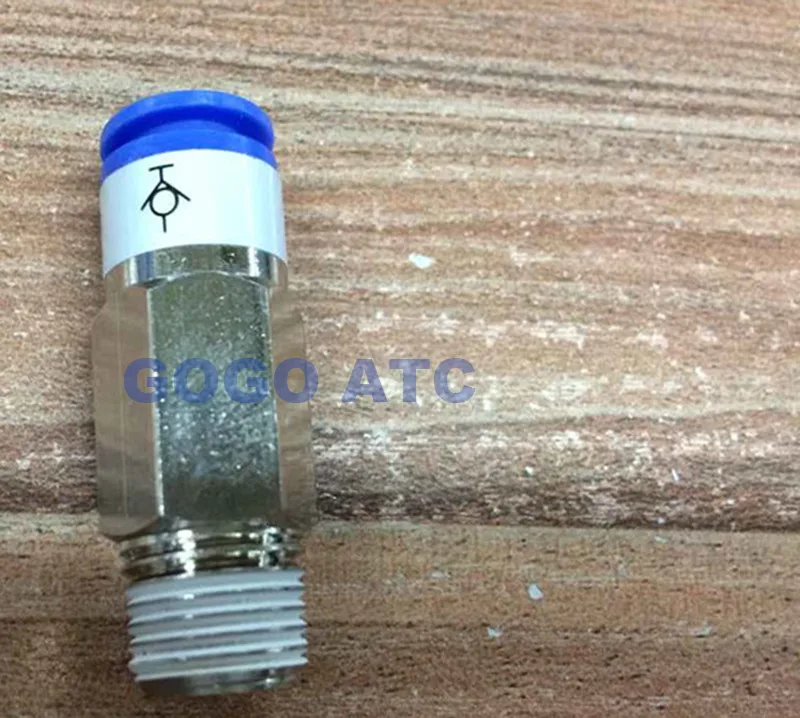SMC type fittings KCH06-03S O.D 6mm thread Rc 3/8 male connector one-touch self-seal fittings with copper pneumatic components