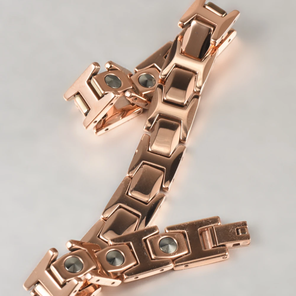 99.999% pure germanium rose gold plated tungsten germanium bracelet