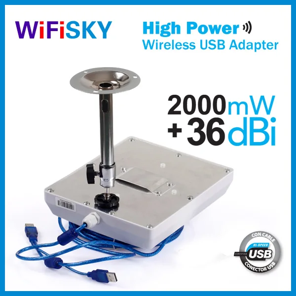 Outdoor Wireless USB Adapter 36dbi Panel Antenna 150Mbps 2.4GHz RT3070 Melon N4000