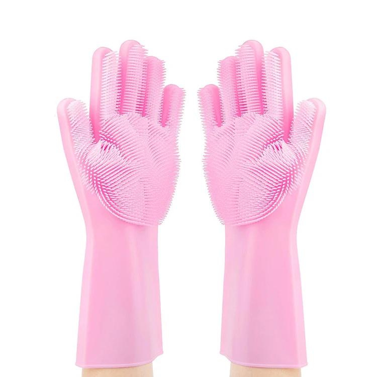 2022 factory cheap heat resistant kitchen magic silicone dishwashing cleaning gloves